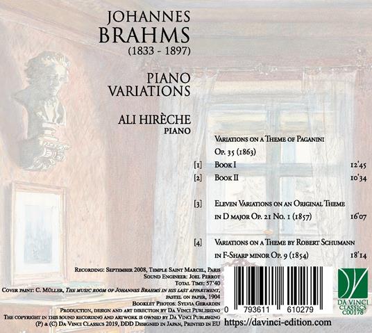 Piano Variations - CD Audio di Johannes Brahms,Ali Hireche - 2