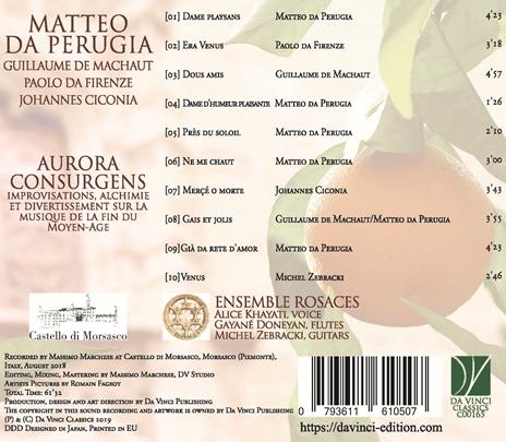 Aurora Consurgens - CD Audio di Matteo Da Perugia,Ensemble Rosaces - 2