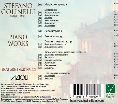 Musica per pianoforte - CD Audio di Giancarlo Simonacci,Stefano Golinelli - 2