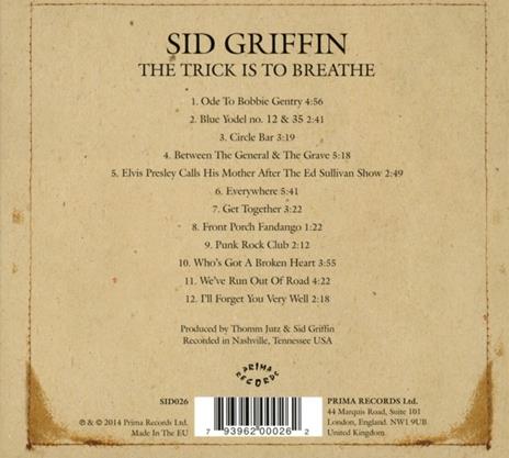 The Trick Is to Breathe - CD Audio di Sid Griffin - 2