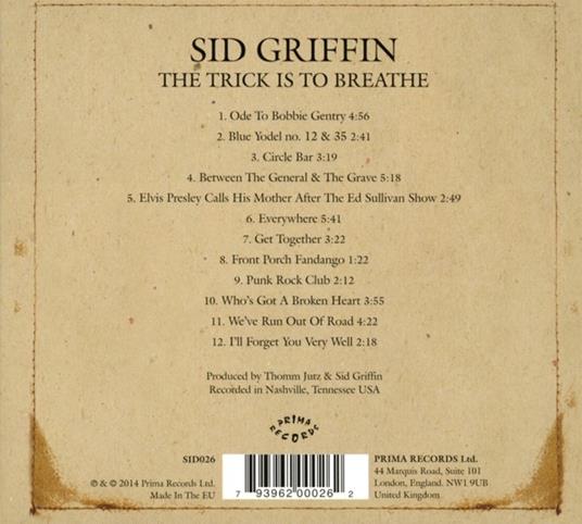 The Trick Is to Breathe - CD Audio di Sid Griffin - 2