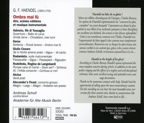 Ombra Mai Fu - CD Audio di Georg Friedrich Händel - 2