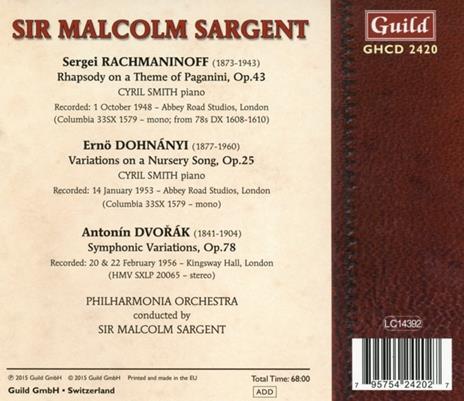 Paganini Rhapsody-Variations - CD Audio di Sergei Rachmaninov - 2