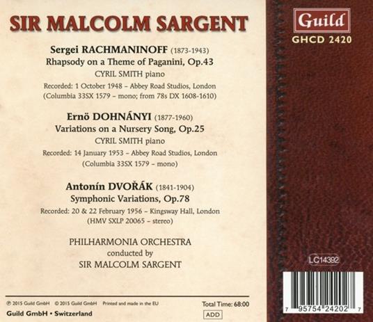 Paganini Rhapsody-Variations - CD Audio di Sergei Rachmaninov - 2