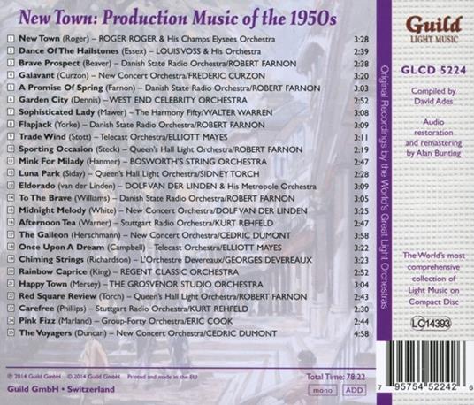 New Town - Production Music Of The 1950s - CD Audio - 2