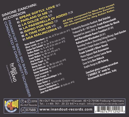 Play the Music of Nino Rota - CD Audio di Simone Zanchini - 2