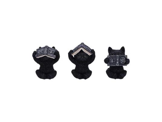 THREE WISE WITCHY BLACK SPELL CATS Statua Nemesis Now