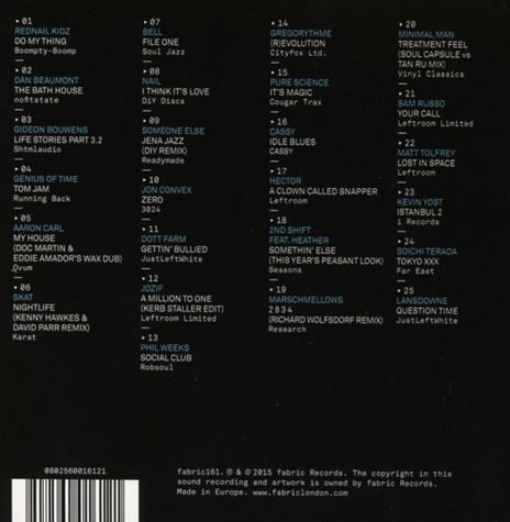 Fabric 81 - CD Audio di Matt Tolfrey - 2