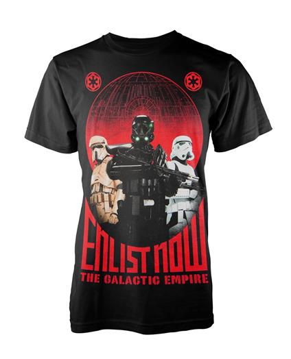 T-Shirt Unisex Tg. M Star Wars Rogue One. Enlist Now