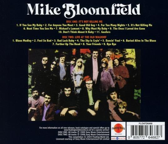 It?S Not Killing Me C-W Live At The Old Waldorf - CD Audio di Mike Bloomfield - 2