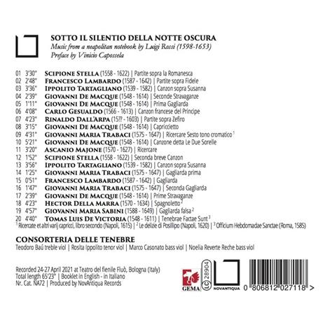 Sotto il silentio della notte oscura - CD Audio di Consorteria delle Tenebre - 2