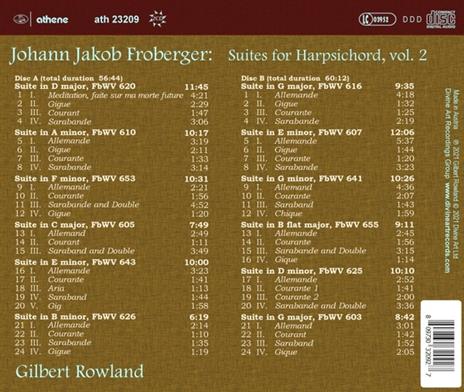 Suites For Harpsichord Vol. 2 - CD Audio di Johann Jacob Froberger,Gilbert Rowland - 2