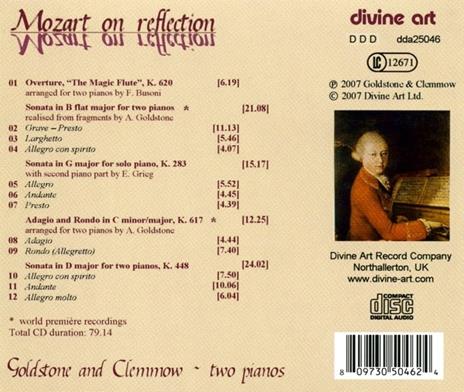On Reflection. Musica per due pianoforti - CD Audio di Wolfgang Amadeus Mozart - 3