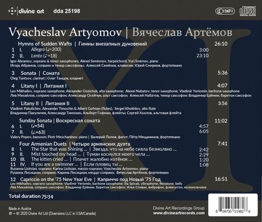 Album XI - CD Audio di Vyacheslav Artyomov - 3