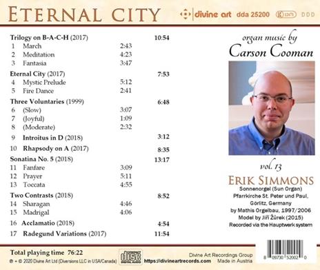 Eternal City - CD Audio di Carson Cooman - 2