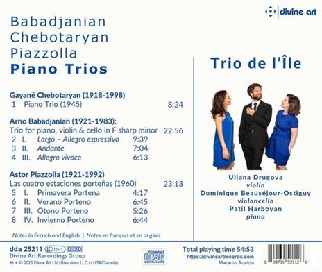 Chebotaryan, Babadjanian & Piazzolla. Piano Trios - CD Audio di Trio de l'Ile - 2