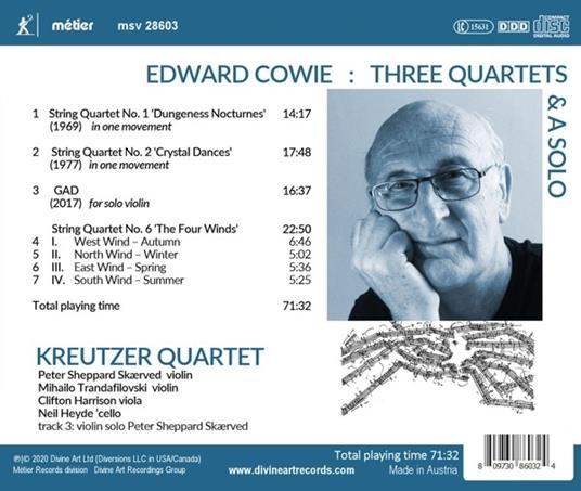 Three Quartets & A Solo - CD Audio di Edward Cowie - 2