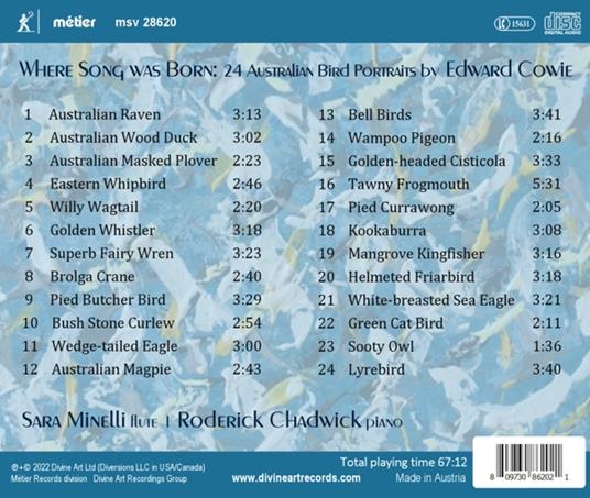 Where Song Was Born - CD Audio di Edward Cowie - 2