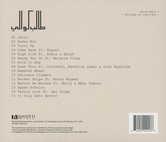 Prisoner of Conscious - CD Audio di Talib Kweli - 2