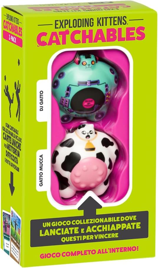 Asmodee Exploding Kittens: Catchables - DJ Gatto, Gioco da Tavolo, 8+ Anni, 2+ Giocatori, Edizione in Italiano