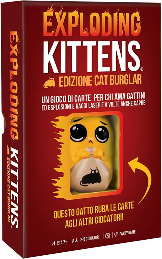 Asmodee Exploding Kittens Cat Burglar, Gioco da Tavolo, 7+ Anni, 2-5 Giocatori, Edizione in Italiano