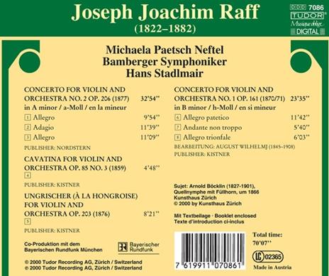 Concerto per violino n.1, n.2 - CD Audio di Hans Stadlmair,Joseph Joachim Raff - 2