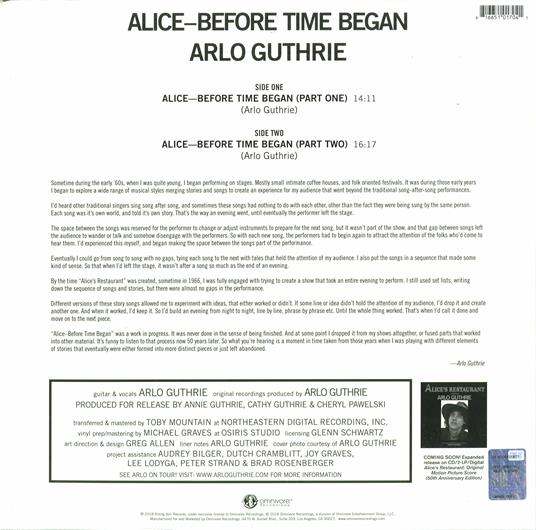 Alice-Before Time Began - Vinile LP di Arlo Guthrie - 2