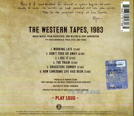 The Western Tapes, 1983 - CD Audio di Lone Justice - 2