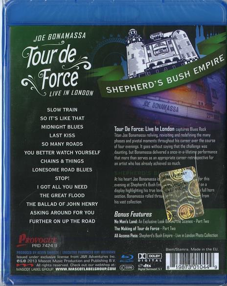 Joe Bonamassa. Tour de Force. London. Shepherd's Bush Empire (Blu-ray) - Blu-ray di Joe Bonamassa - 2