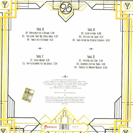 Prisoners of a Dream (180 gr. Limited Edition - 25th Anniversary) - Vinile LP di Walter Trout - 2