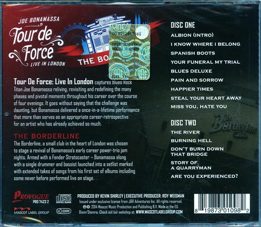 Tour de Force. Live in London: The Borderline - CD Audio di Joe Bonamassa - 2