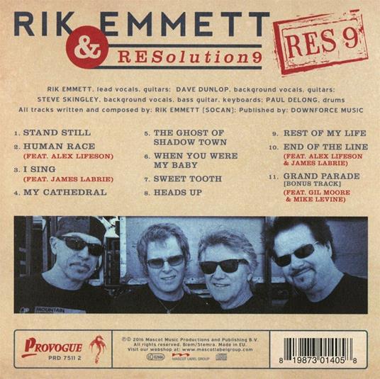 Res9 - CD Audio di Rik Emmett,Resolution 9 - 2