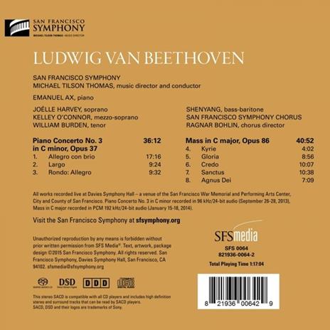 Concerto per pianoforte n.2 - SuperAudio CD ibrido di Ludwig van Beethoven,Michael Tilson Thomas,San Francisco Symphony Orchestra - 2