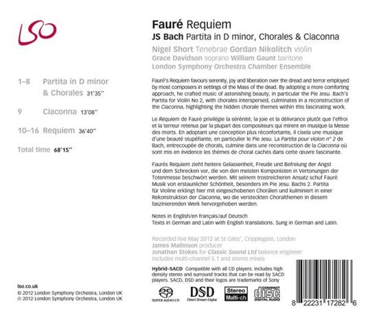 Requiem - SuperAudio CD ibrido di Gabriel Fauré,London Symphony Orchestra,Nigel Short - 2