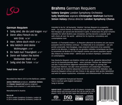 Un Requiem tedesco (Ein Deutsches Requiem) - SuperAudio CD ibrido di Johannes Brahms,Valery Gergiev,London Symphony Orchestra - 2