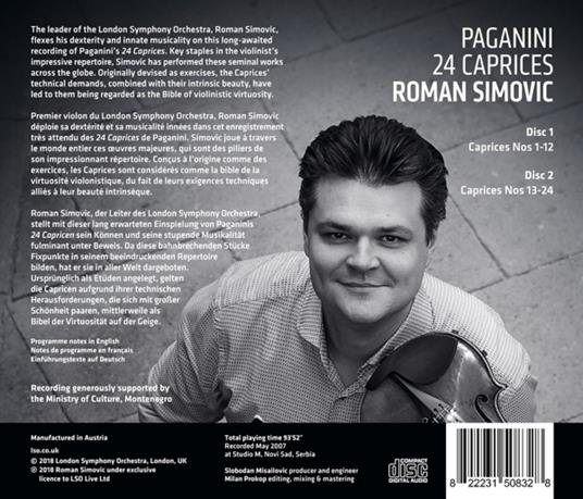 24 Capricci per Violino - CD Audio di Niccolò Paganini - 2