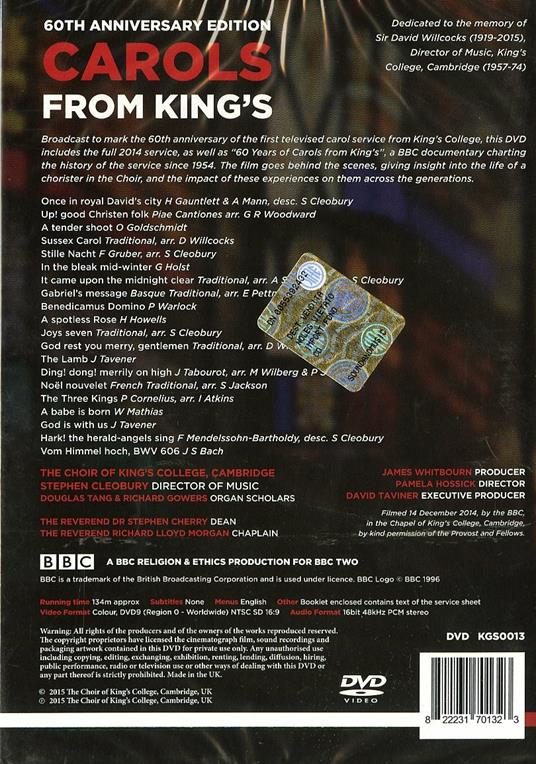 Carols From King's. 60th Anniversary Edition (DVD) - DVD di Stephen Cleobury - 2