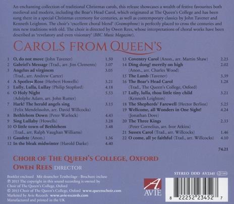Carols From Queen's - CD Audio di Choir Of Queen's College Oxford - 2