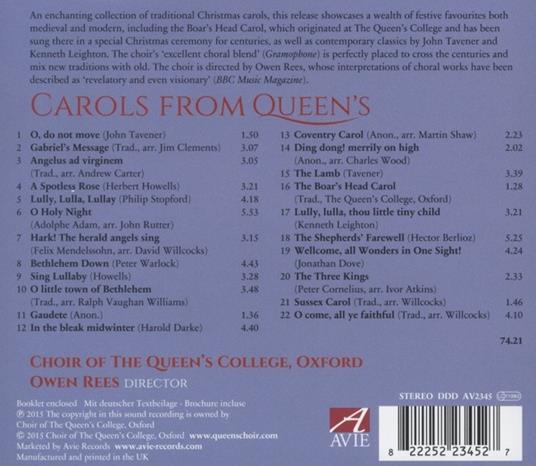 Carols From Queen's - CD Audio di Choir Of Queen's College Oxford - 2
