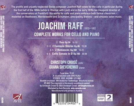 Complete Works For Cello & Piano - CD Audio di Joseph Joachim Raff - 2