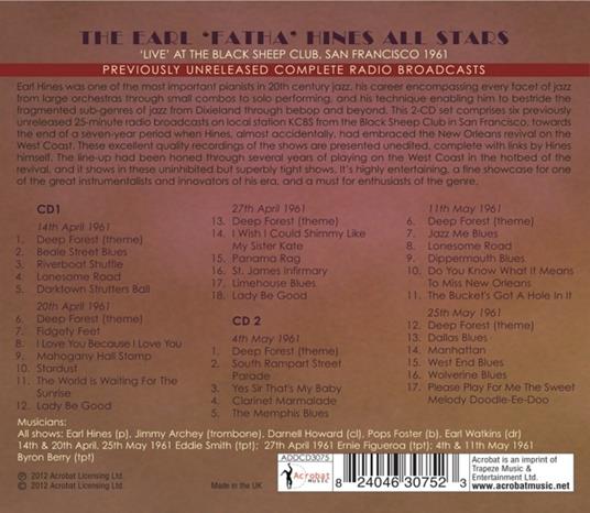 Live at the Club - CD Audio di Earl Fatha Hines - 2