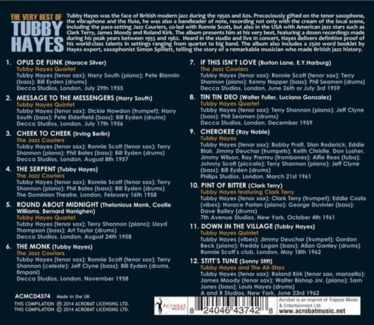 The Very Best Of Tubby Hayes - CD Audio di Tubby Hayes - 2