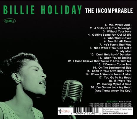 The Incomparable Volume 3 - CD Audio di Billie Holiday - 2