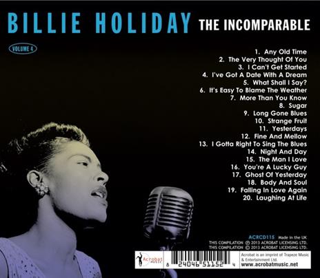 The Incomparable Volume 4 - CD Audio di Billie Holiday - 2