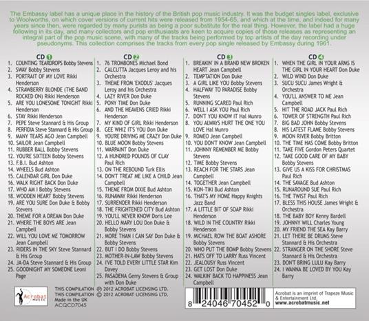 Embassy British Hit - CD Audio - 2