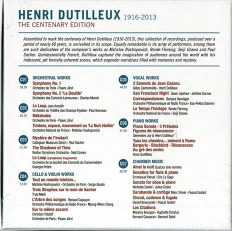 The Centenary Edition - CD Audio di Henri Dutilleux - 2