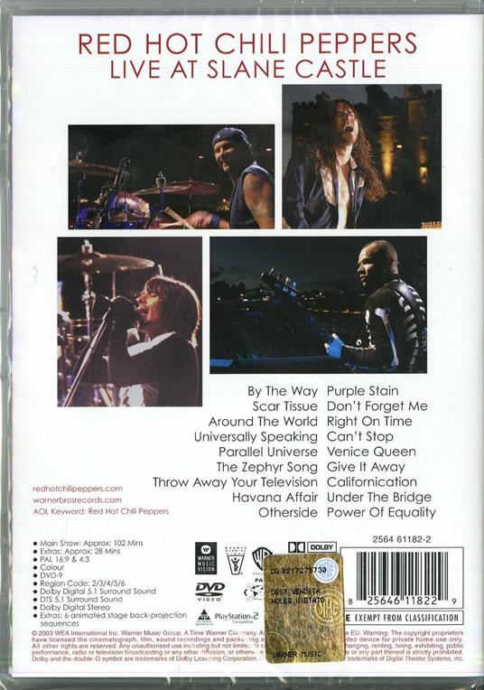 Red Hot Chili Peppers. Live at the Slane Castle (DVD) - DVD di Red Hot Chili Peppers - 2
