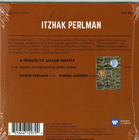 A Tribute to Jascha Heifetz - CD Audio di Itzhak Perlman - 2