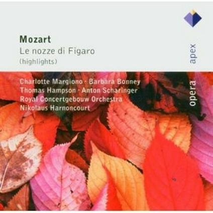 Le nozze di Figaro (Selezione) - CD Audio di Wolfgang Amadeus Mozart,Barbara Bonney,Thomas Hampson,Kurt Moll,Philip Langridge,Charlotte Margiono,Nikolaus Harnoncourt,Royal Concertgebouw Orchestra
