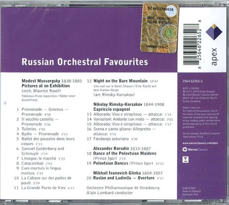 Russian Favourites - CD Audio di Modest Mussorgsky,Nikolai Rimsky-Korsakov,Alexander Borodin,Mikhail Glinka,Alain Lombard - 2